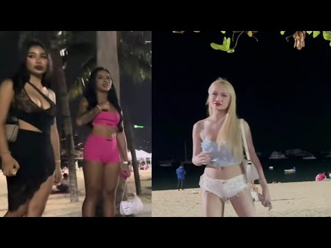 [4k] Beach road pattaya 2024 | pattaya beach road girl waiting for customers |