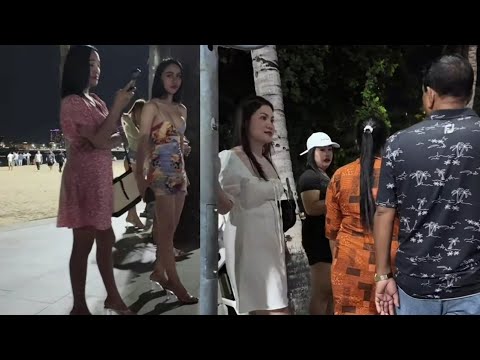 [4k] Best nightlife in thailand | pattaya beach road freelancers |