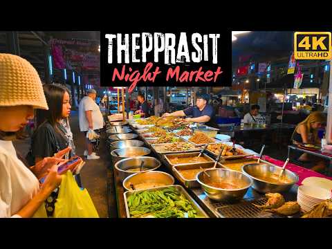 [4K] Thepprasit night market – The best night market in Pattaya, Thailand today 2024