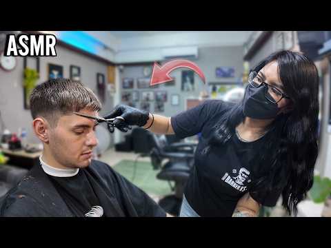 ASMR Haircut & Trim by Female Barber at Barber B’s – Pattaya Relaxation