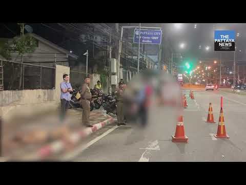 Intoxicated foreign tourist steals taxi near drunk driving check in Pattaya, immediately crashes.