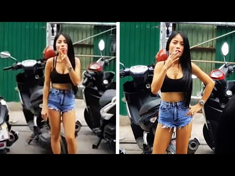 Pattaya Bar Girl Smoking Cigarette