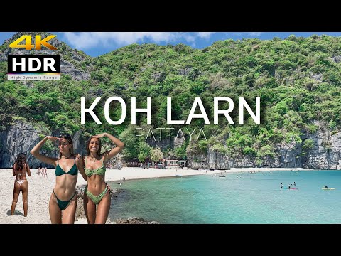 4K HDR // Walking Koh Larn Island in Pattaya | BEST Island in Thailand 2022 – With Captions