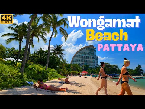 [4K] Walk along Wongamat beach. The best beach in Pattaya. Thailand 2024.