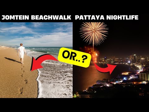 Jomtein Beach Walk and Pattaya Nightlife, Bars, Restaurants, Night Market!