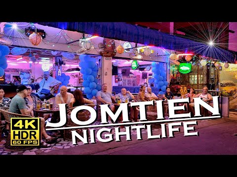 Jomtien Pattaya – Nightlife, Bars, Restaurants, Thai massages 4K 60 HDR 💖 Walking Tour 👀 Thailand 🇹🇭