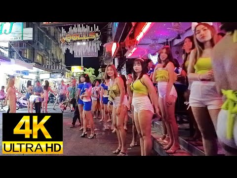 Pattaya Nightlife 4K Walk Soi 6, Soi BuaKhao, Soi LK METRO, Soi 7. Sep 2023.