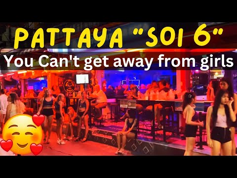 PATTAYA SOI 6 – You canot get away from bar girls / Pattaya  soi 6 Nightlife / Travel Thailand 2024