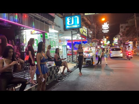 There are many ladyboys bars | 4K Pattaya soi buakhao Jun 2024