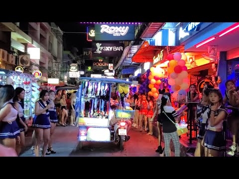 8K Beautiful Girls Nightlife Craziest St in Pattaya Thailand GoGo clubs Bars soi 6 mit myth bar cmlx