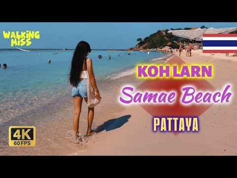 🏝️ Exploring KOH LARN | SAMAE BEACH Crystal-Clear Water Near PATTAYA | Walking Tour