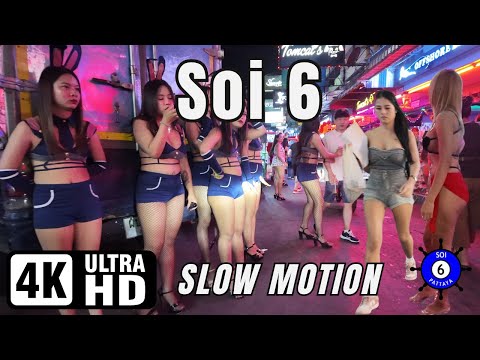 Soi 6.1 & Soi 6 | Pattaya Thailand | Slow Motion🔥 | 4K Ultra HD 60FPS