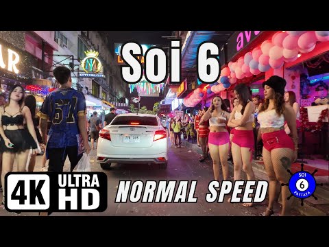 Soi 6 | Pattaya Thailand | normal speed | 4K Ultra HD 60FPS