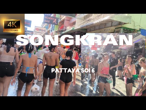 [4K] Songkran soi6 Pattaya 2025