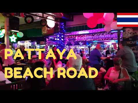 🇹🇭Pattaya Beach Road Night Walk 🚶‍♂️ Bars, Street Markets & More!