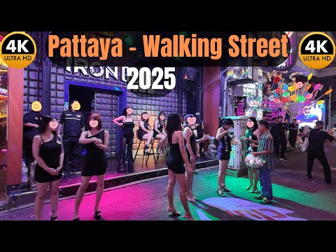 [4K]Pattaya Walking Street Nightlife Tour 2025 🔥 | Thailand’s Most Famous Party Street 🔥