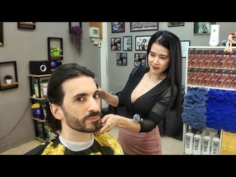 💈 Thai Lady Barber B Gives A+ Service! Pattaya, Thailand 🇹🇭