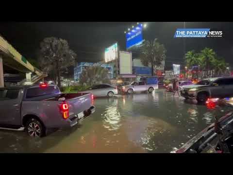 Heavy storms bring the worst flooding to Pattaya in some time.