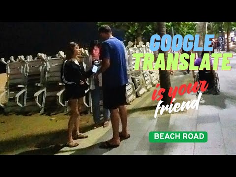 PATTAYA, THAILAND, (4K30FPS), OCT 3, Google Translate is your friend on Beach Road