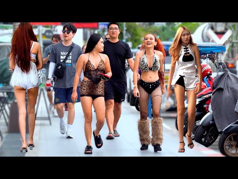 Thailand Trip 🌴 Walking Alone in Pattaya 💖 Beach Road Scenes 🔥 Vlog 267